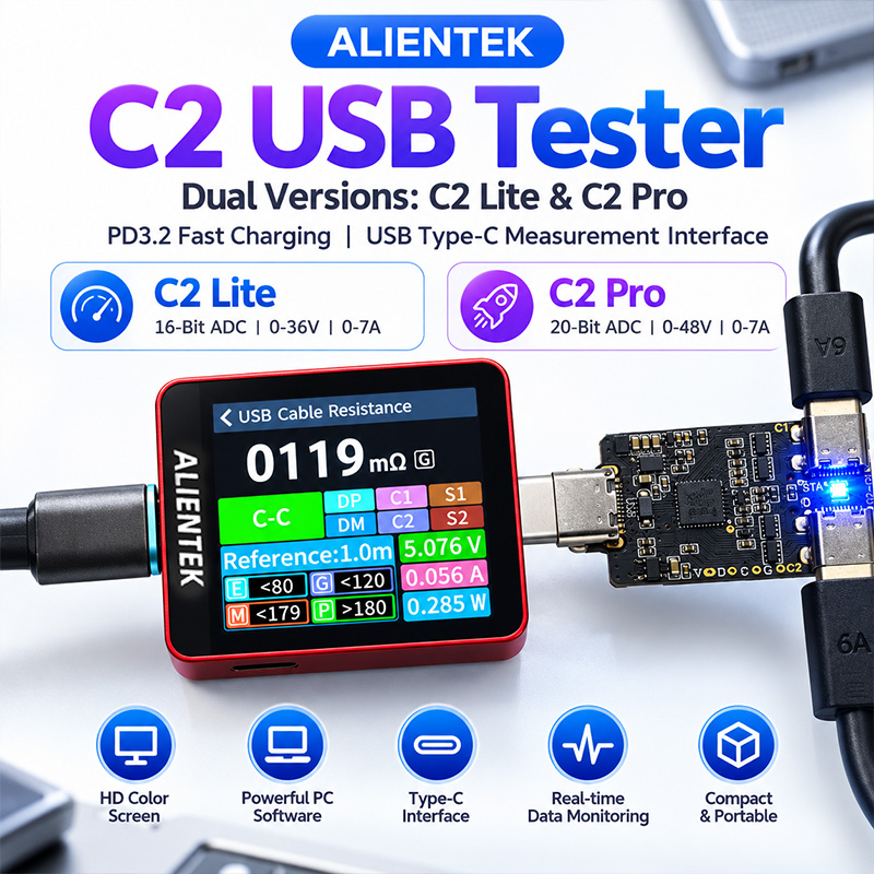 Power Supply Tester - ALIENTEK C2: Probador de Pantalla a